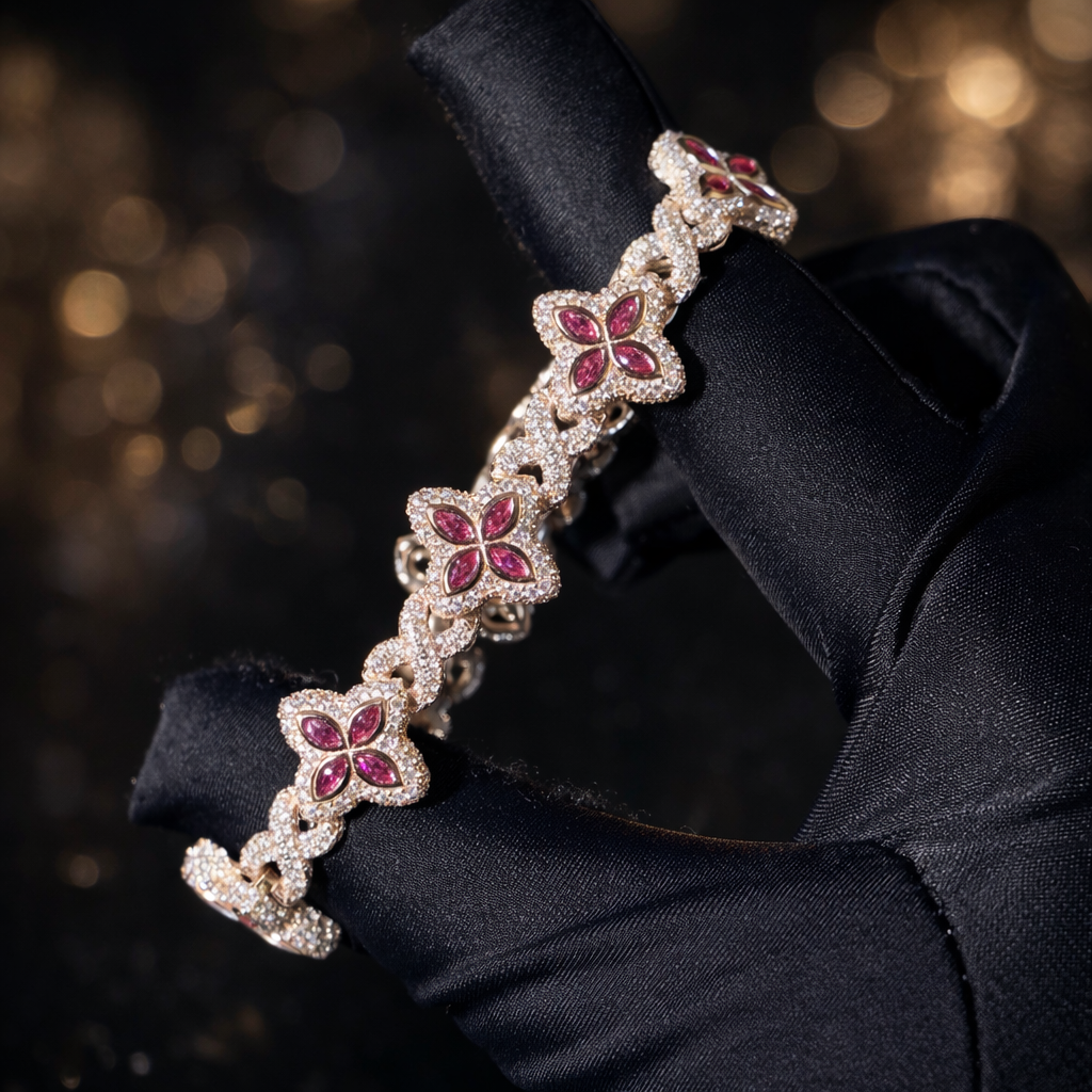 Pulsera Infinite Trebol Moissanita Plata 925