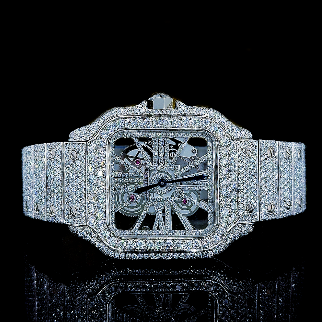 Santos Skeleton Full Diamond Watch