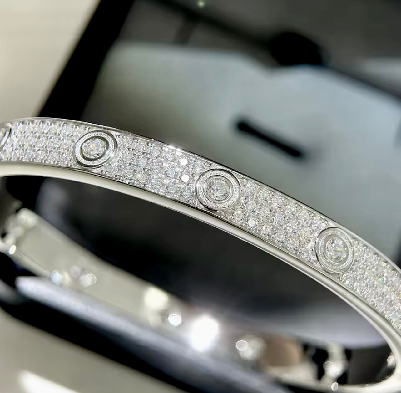 Brazalete Santos Diamantado Plata 925