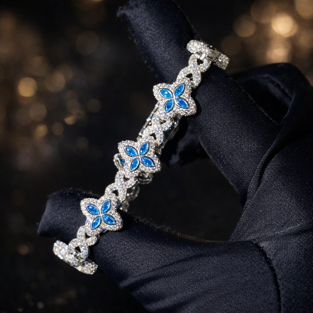 Pulsera Infinite Trebol Moissanita Plata 925