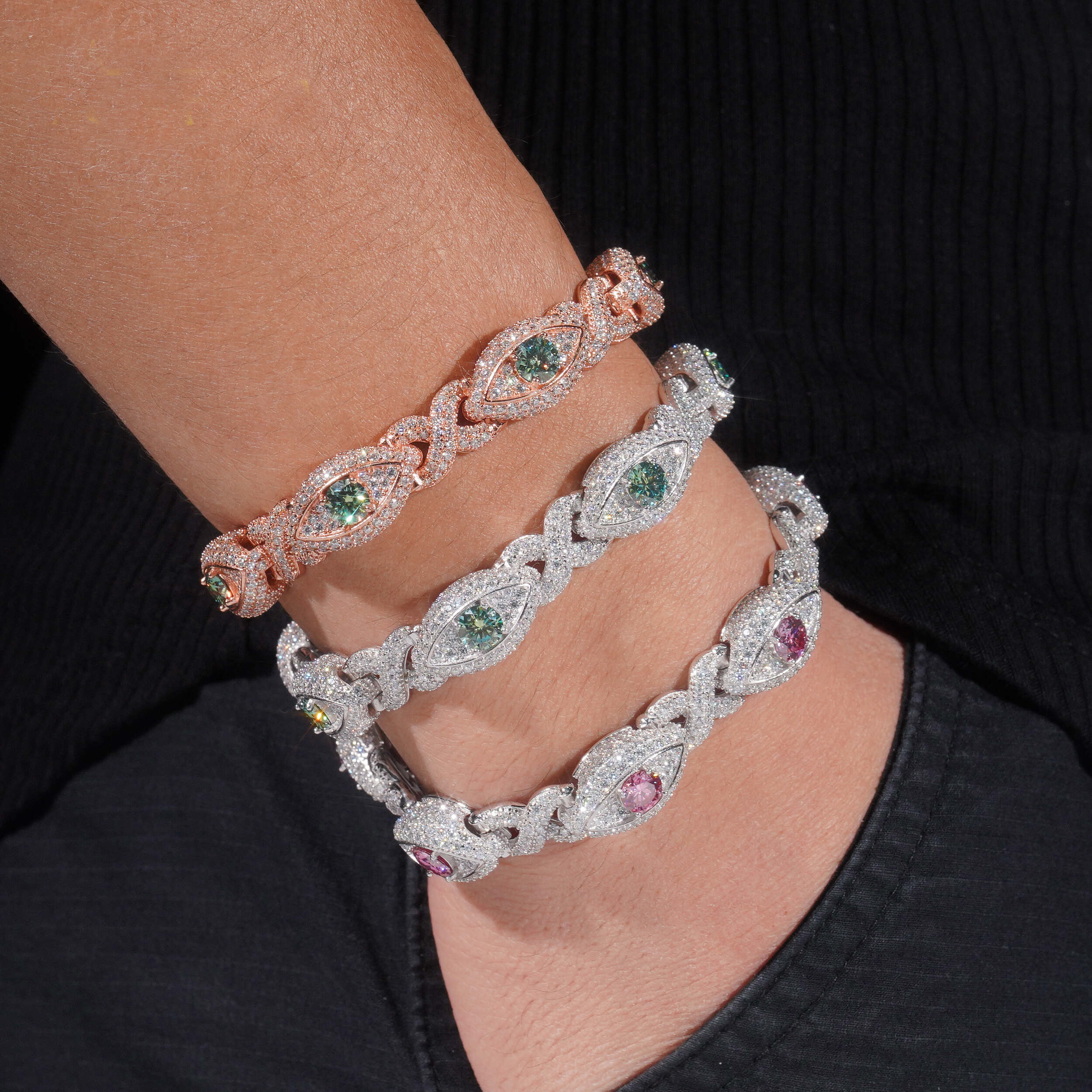 Miami Moissanite bracelet 12mm silver 925