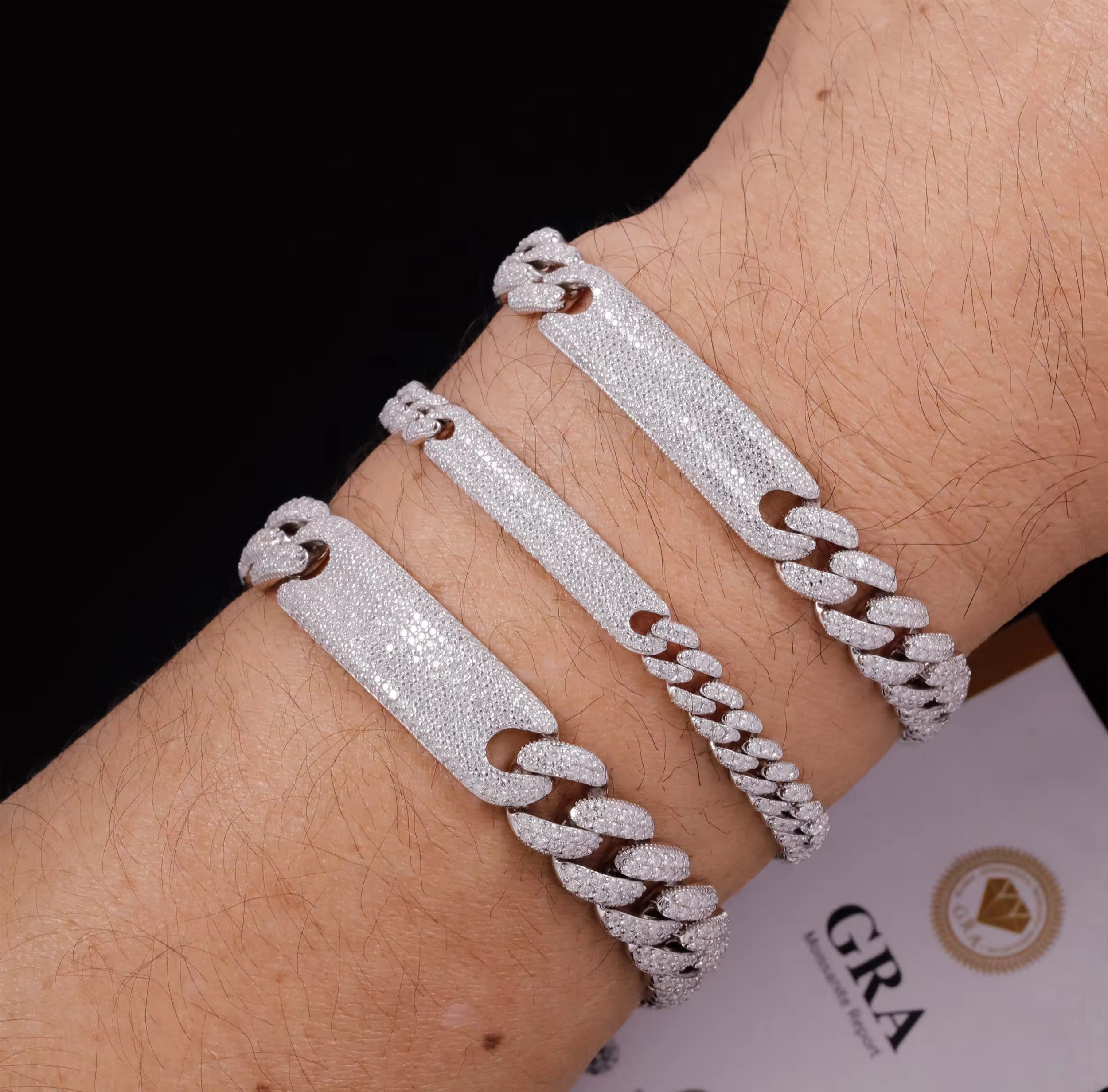 Miami Moissanite bracelet 12mm silver 925