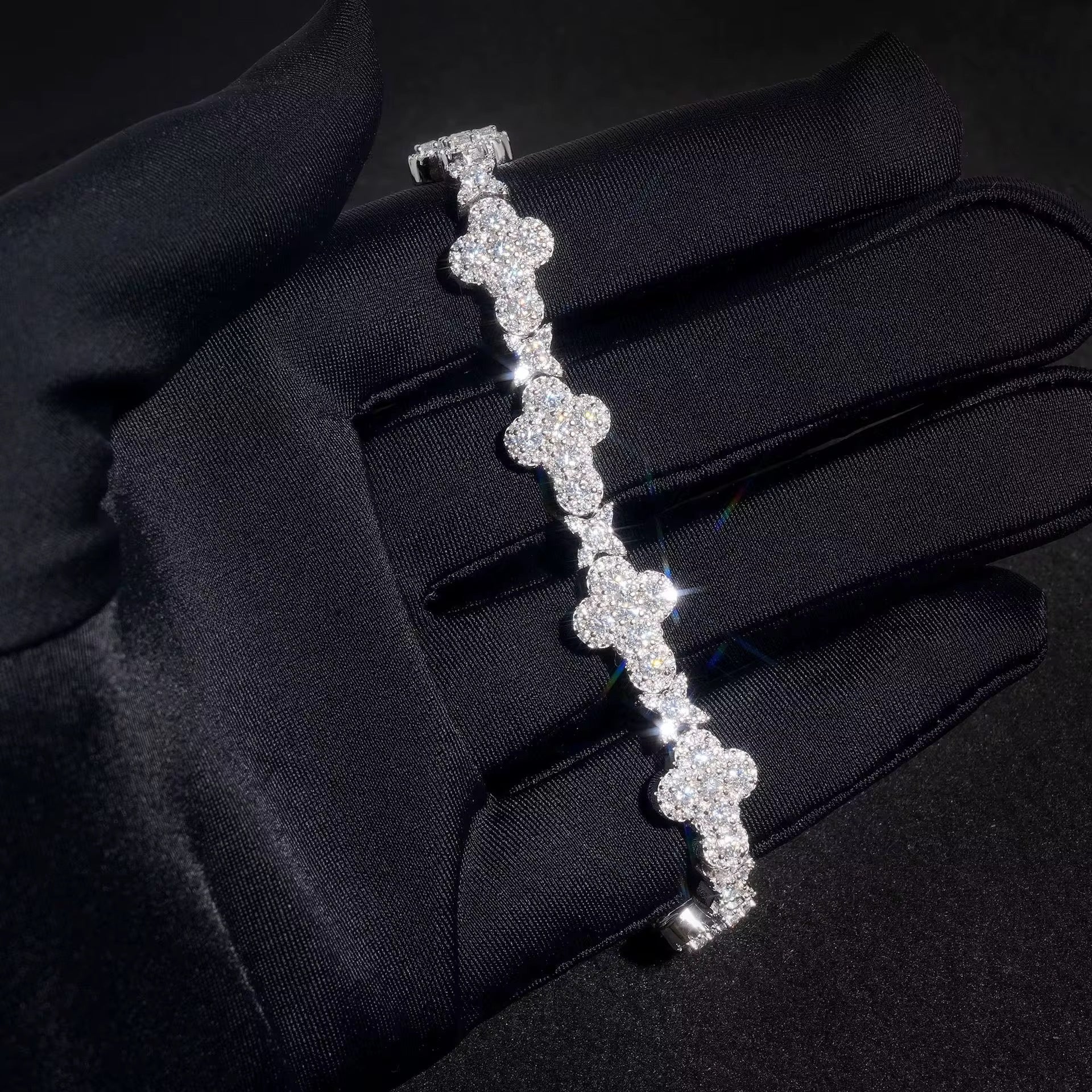 Miami Moissanite bracelet 12mm silver 925