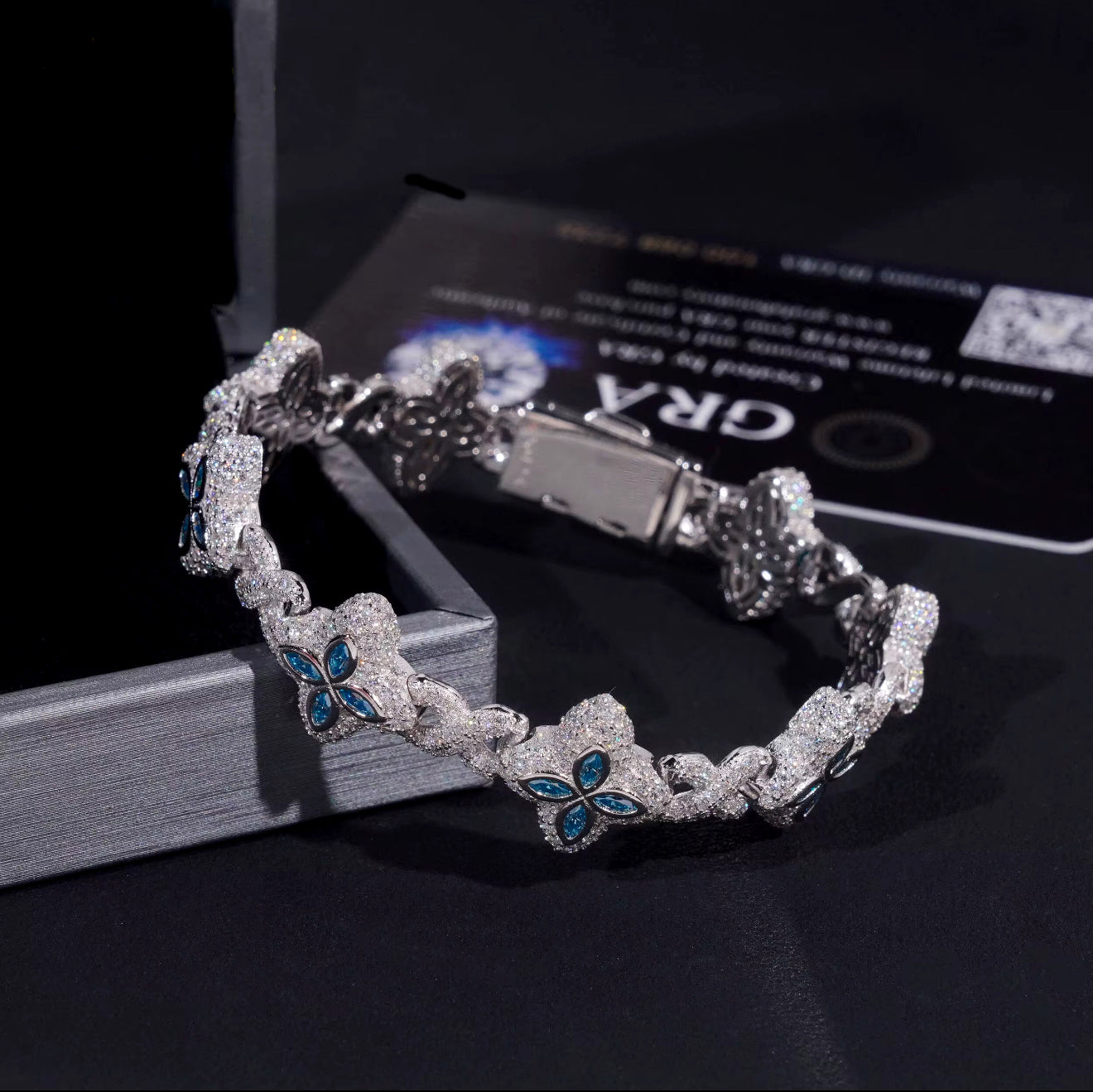 Miami Moissanite bracelet 12mm silver 925