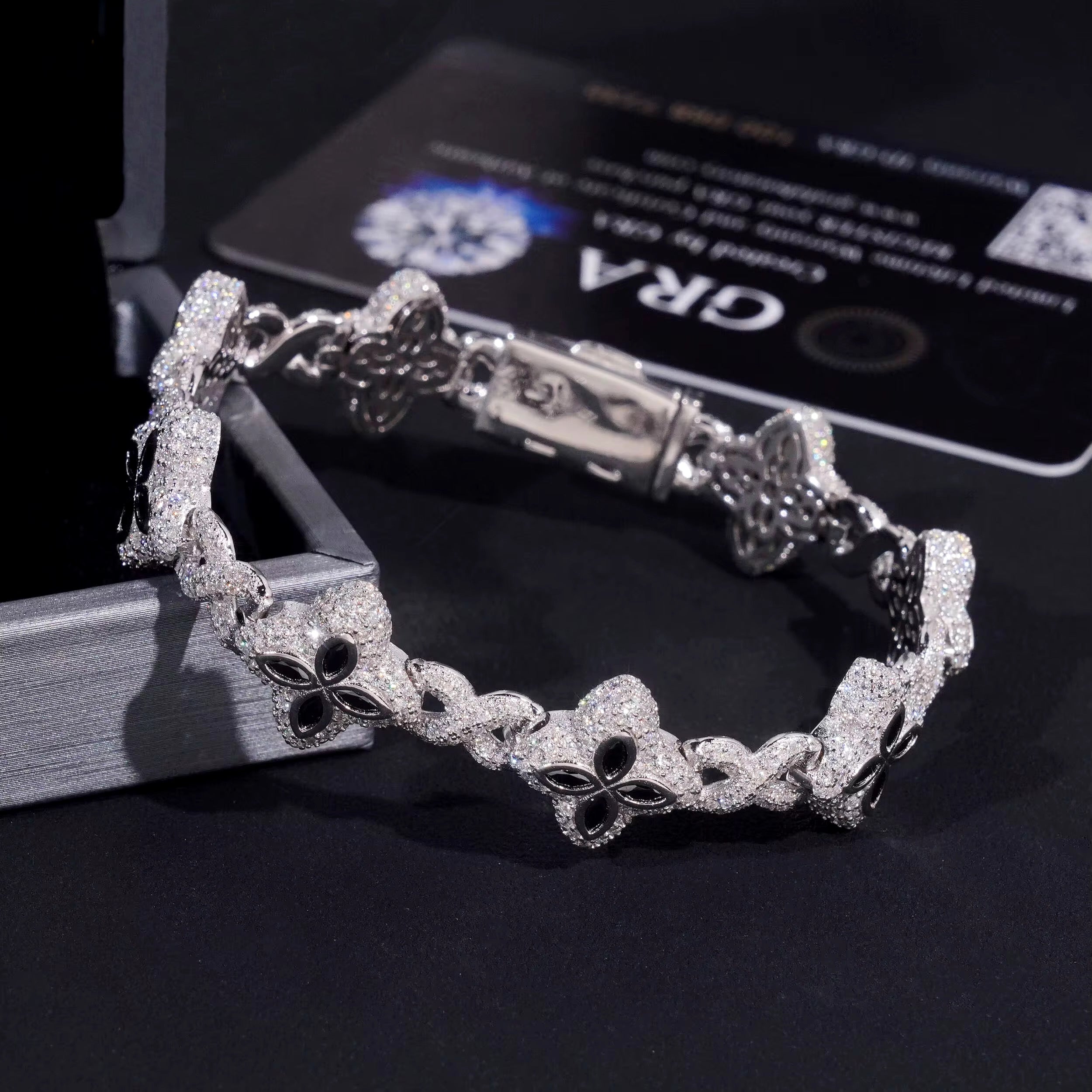 Miami Moissanite bracelet 12mm silver 925