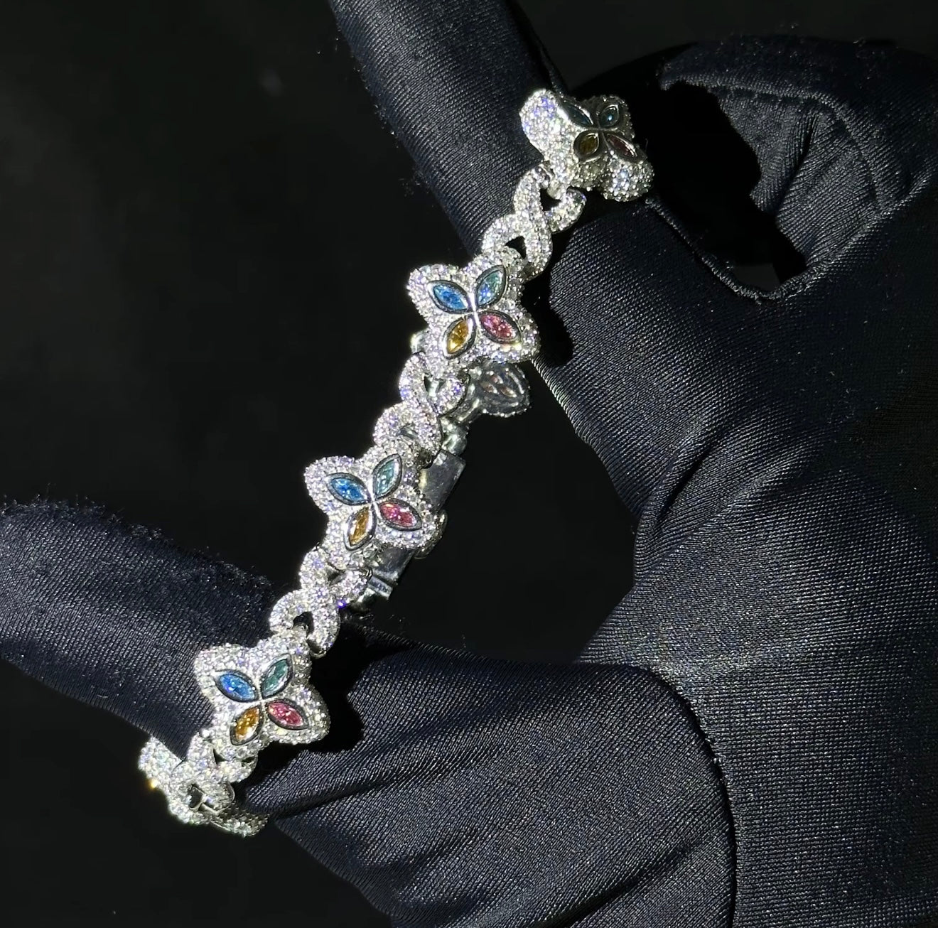 Miami Moissanite bracelet 12mm silver 925