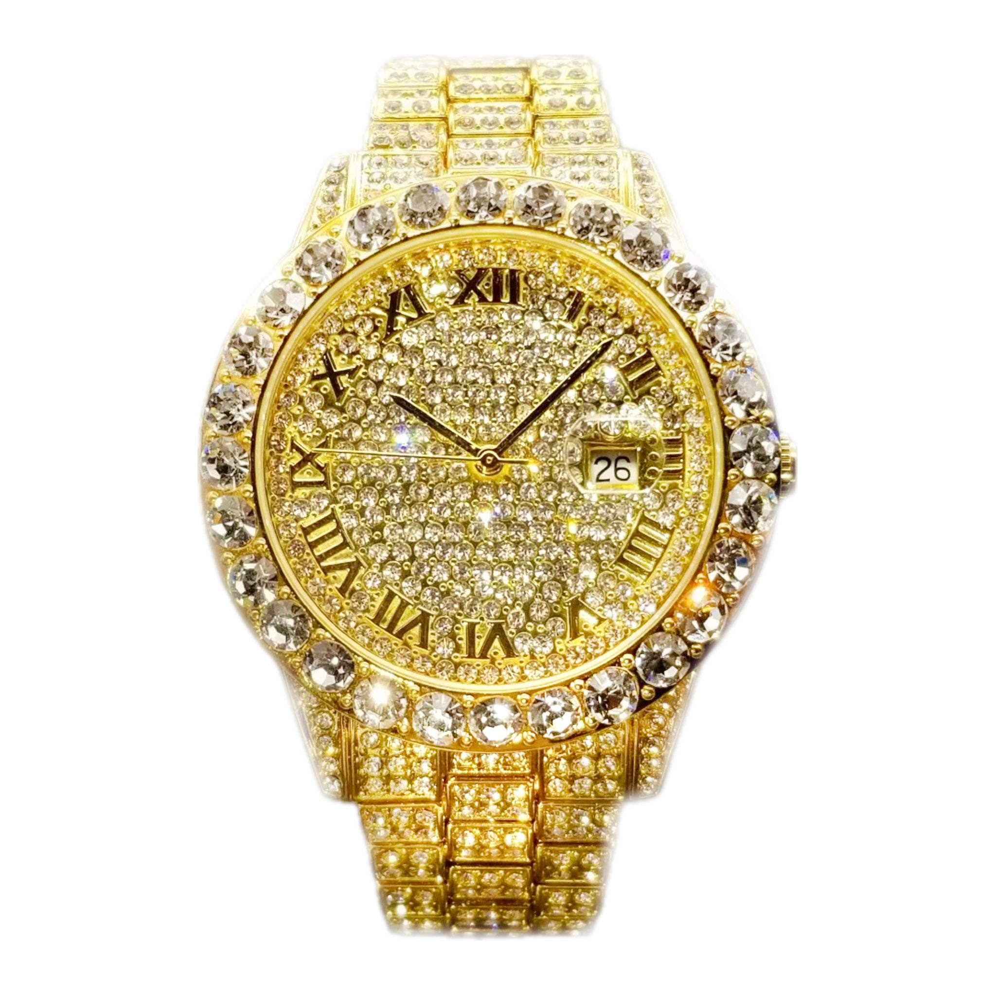 Reloj Presidencial Roman Diamantado - Oro