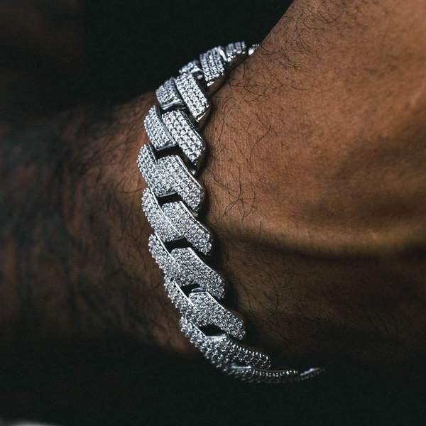 Miami Moissanite Bracelet 20mm - Silver 925