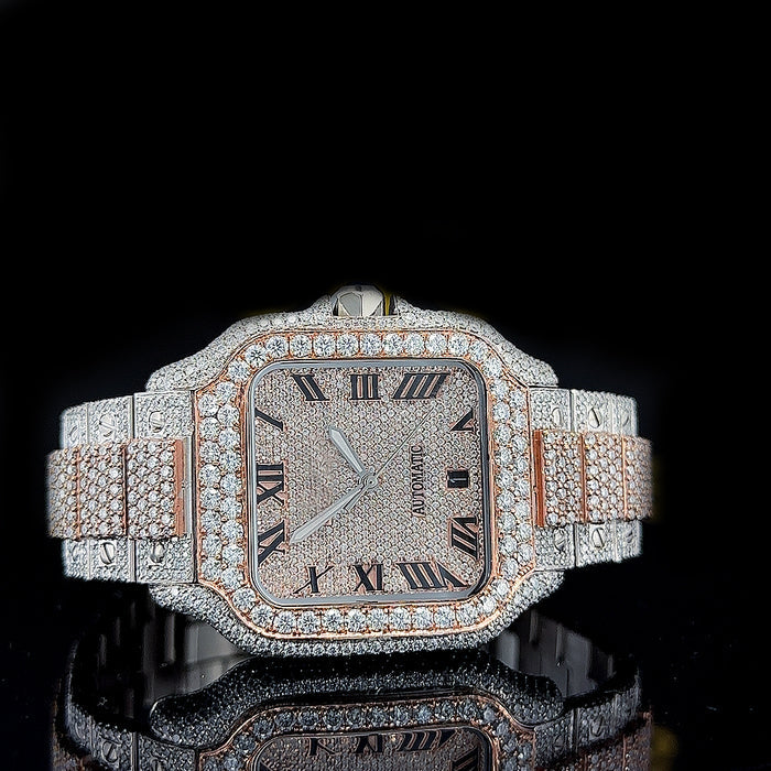 Reloj Santos Full Diamond Moissanita Dos Todos 40MM