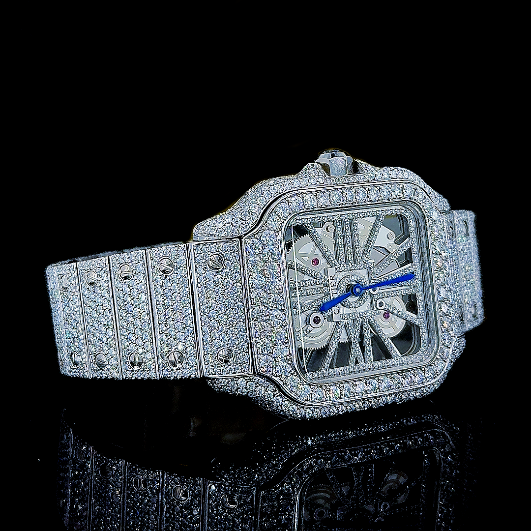 Santos Skeleton Full Diamond Watch