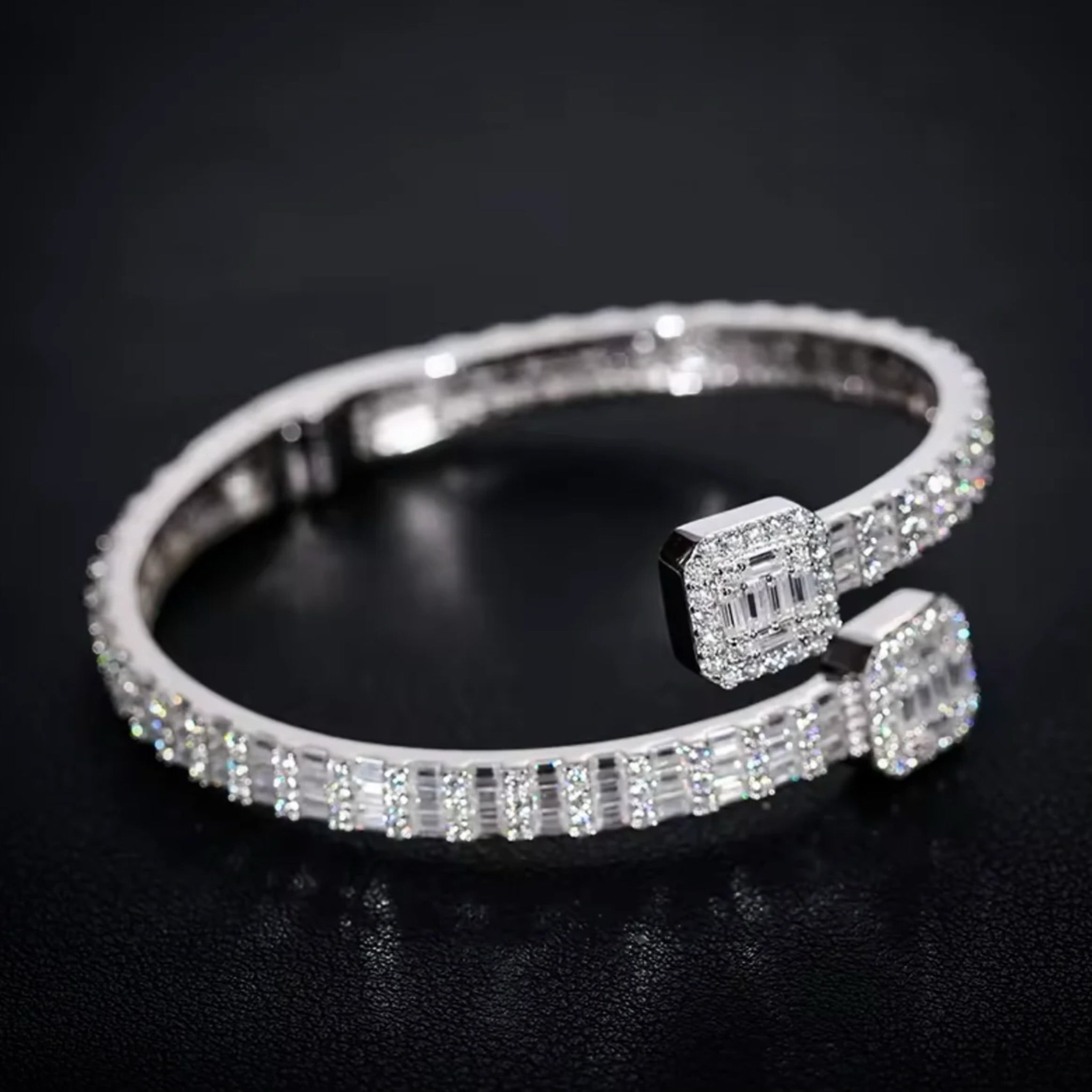 Brazalete Imperial Baguette Diamantado Plata 925