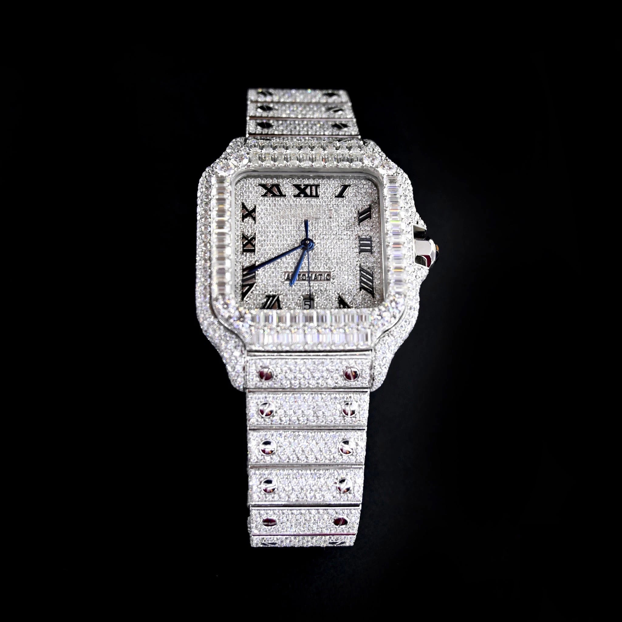 Reloj Santos Arabic Full Diamond Moissanita 40MM