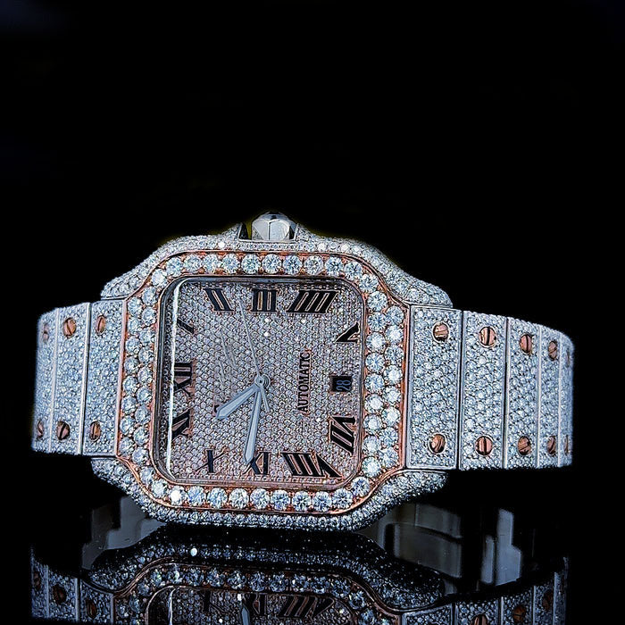 Reloj Santos Full Diamond Moissanita Dos Todos 40MM