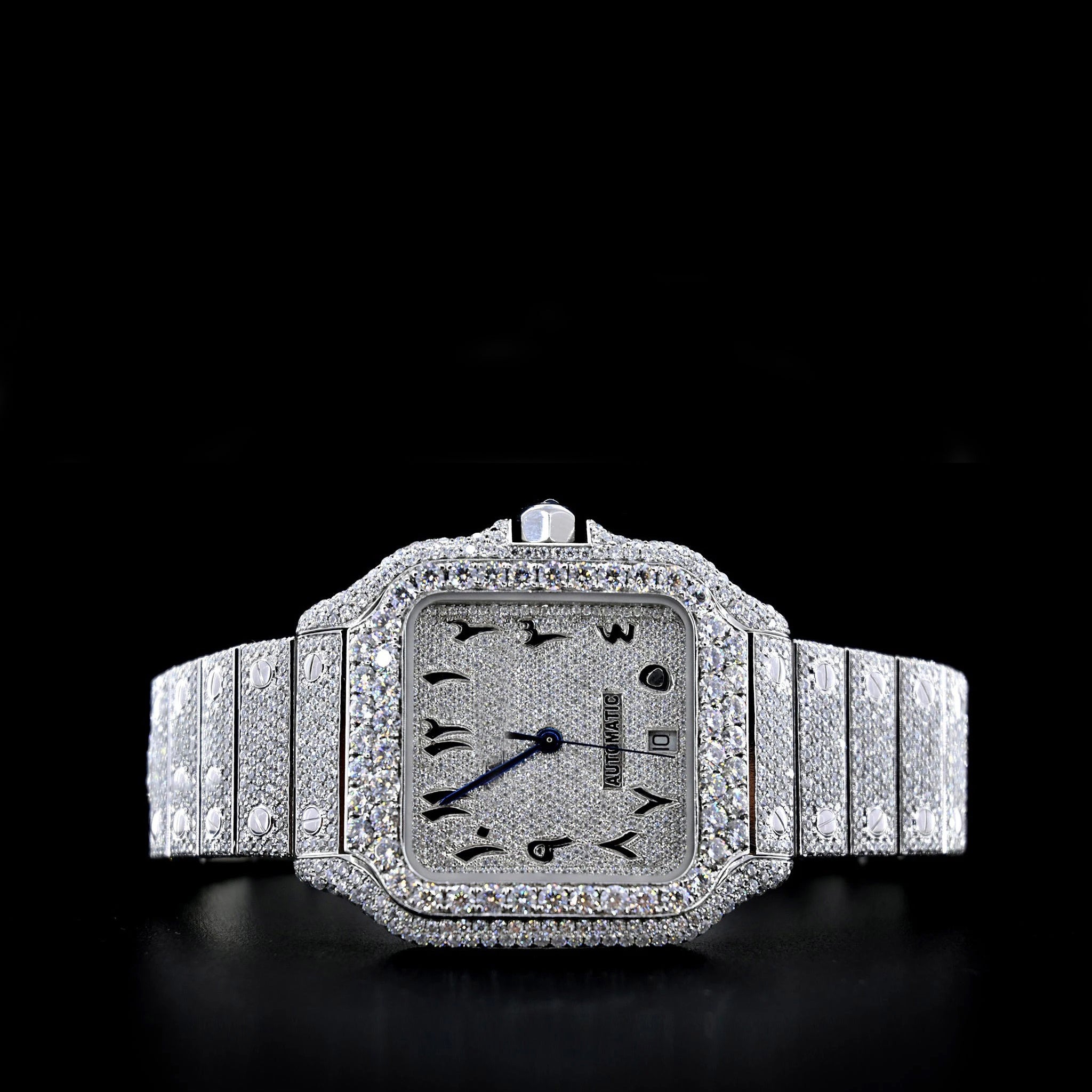 Reloj Santos Arabic Full Diamond Moissanita 40MM