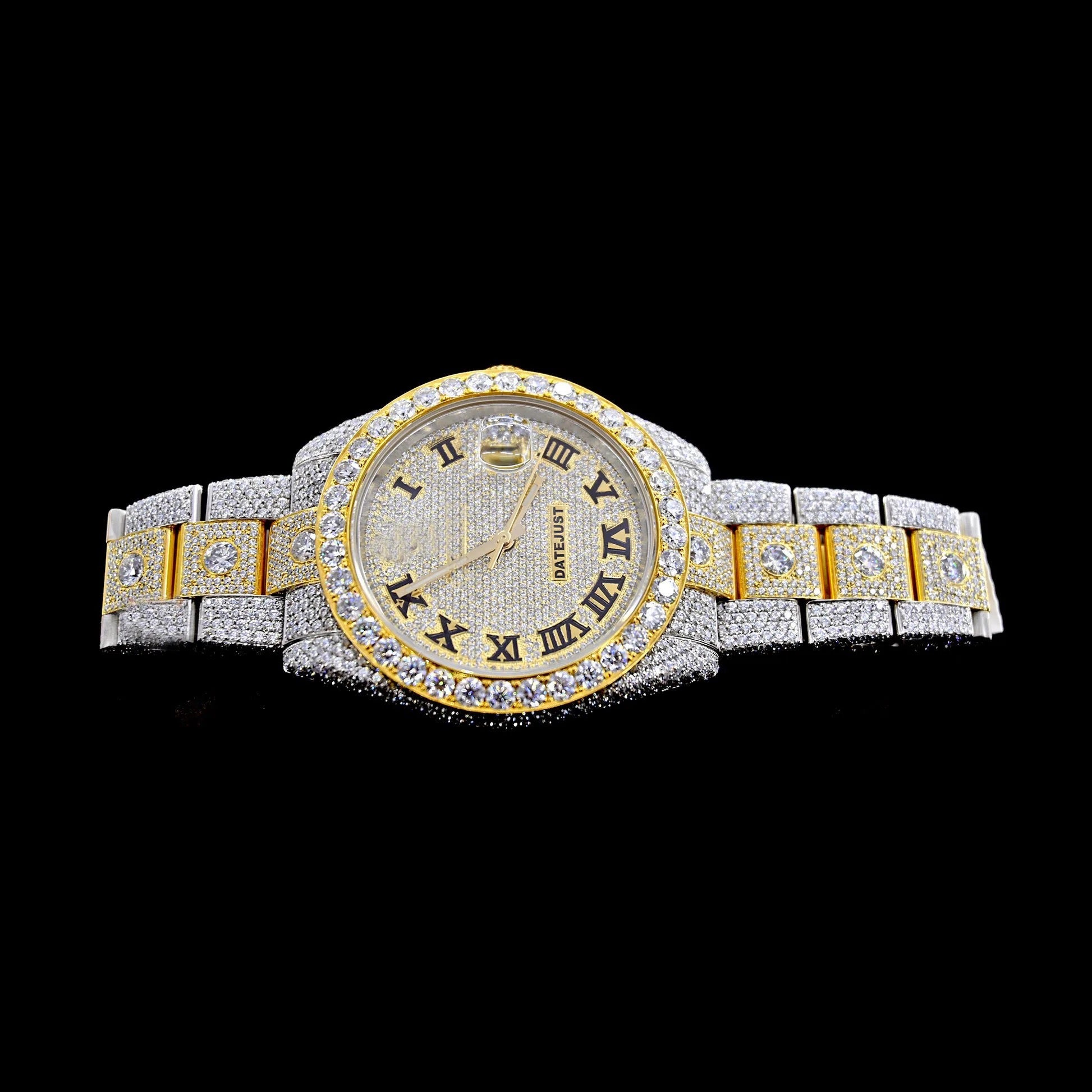 Reloj Alfa Full Diamond Moissanita Dos Tonos 41MM