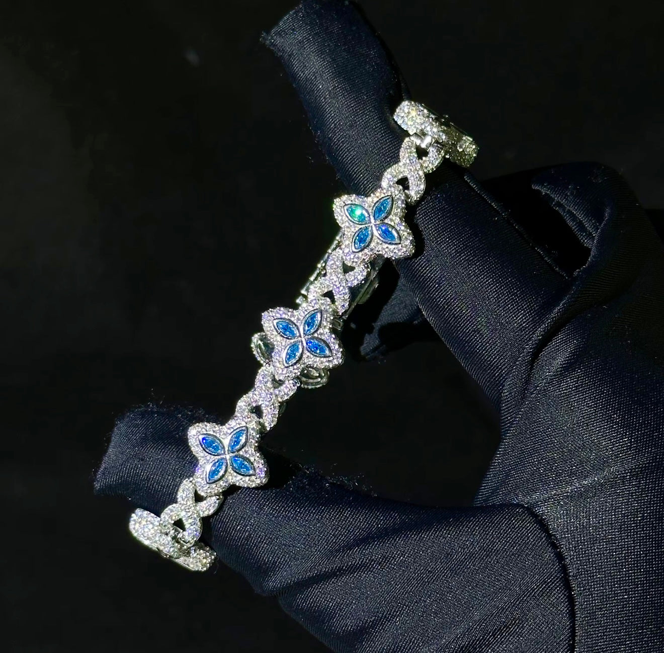 Miami Moissanite bracelet 12mm silver 925