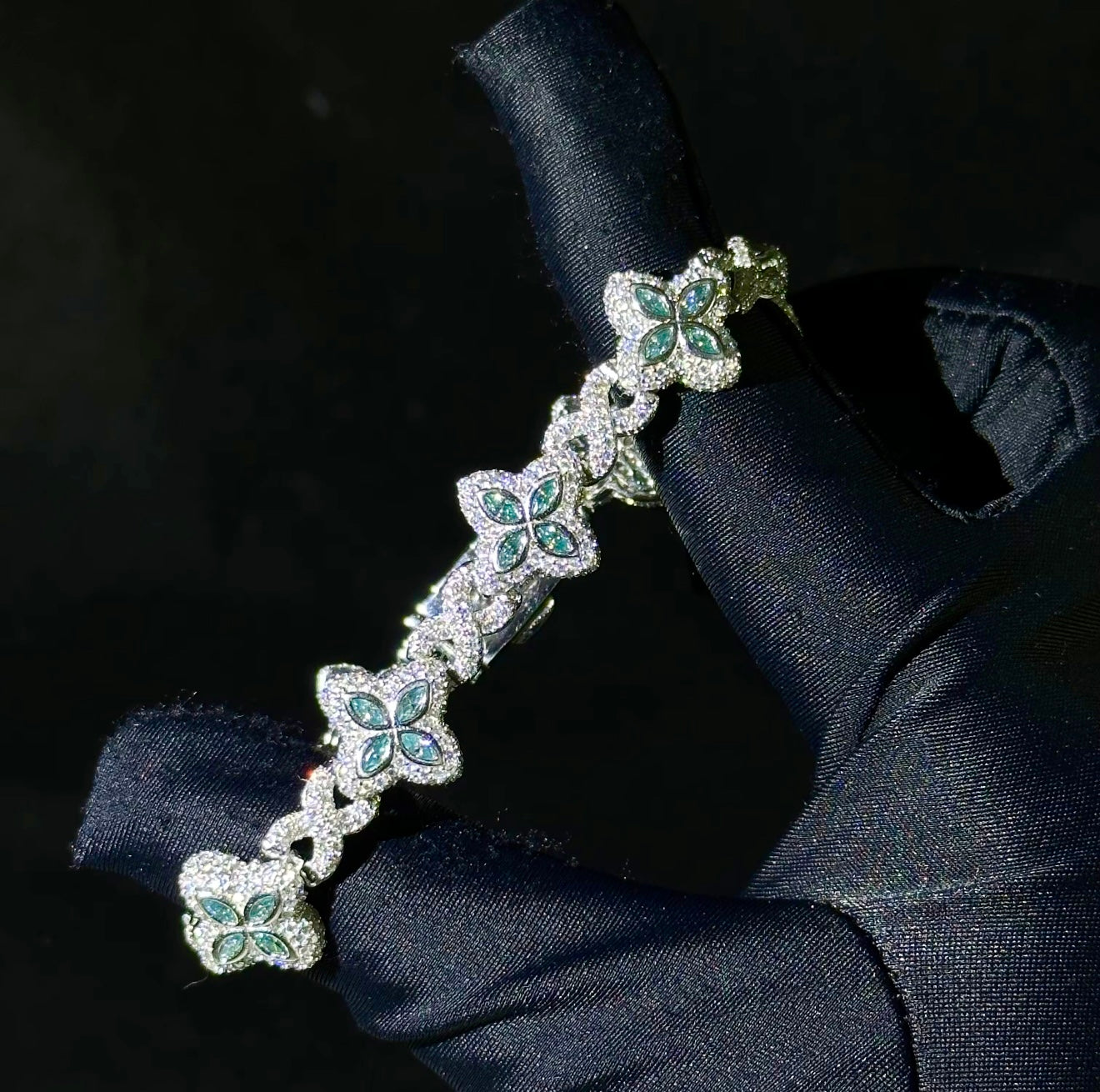 Miami Moissanite bracelet 12mm silver 925