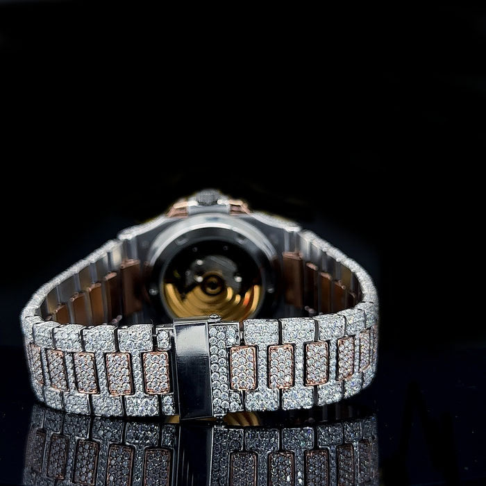 Reloj Nautilus Full Diamond Moissanita Dos Tonos 40MM