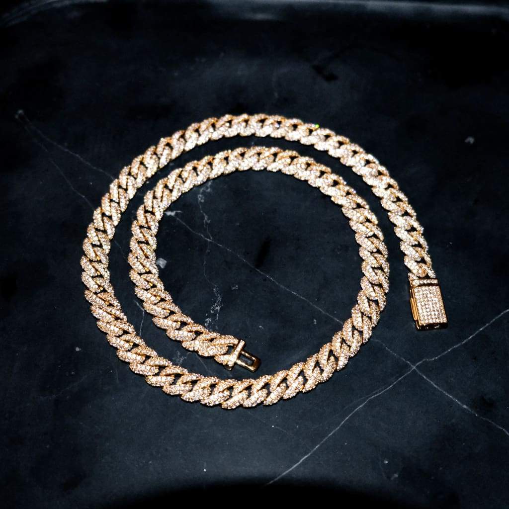 Diamond Cuban Chain 8.5mm - Gold