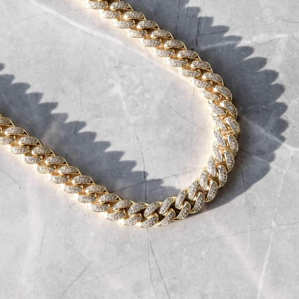 Diamond Cuban Chain 12mm - Gold