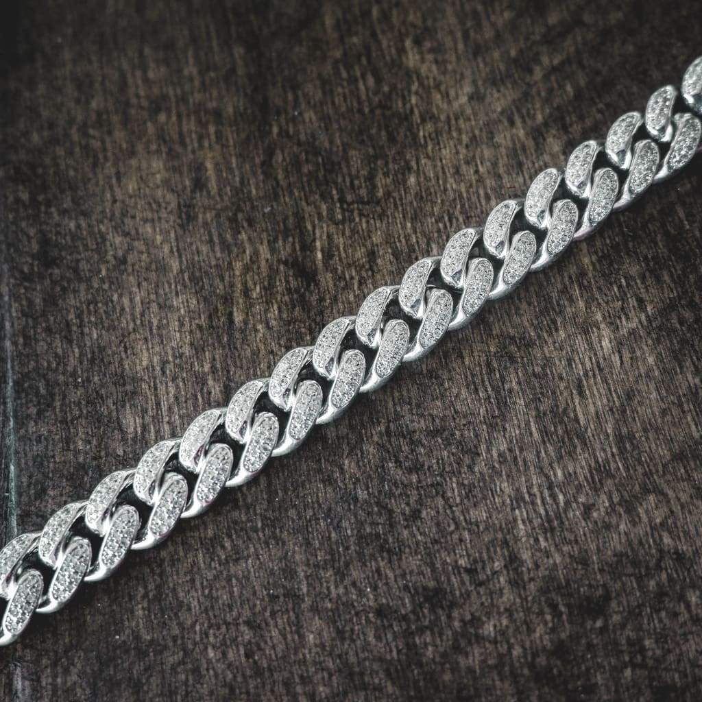 Diamond Cuban Chain 12mm - White Gold