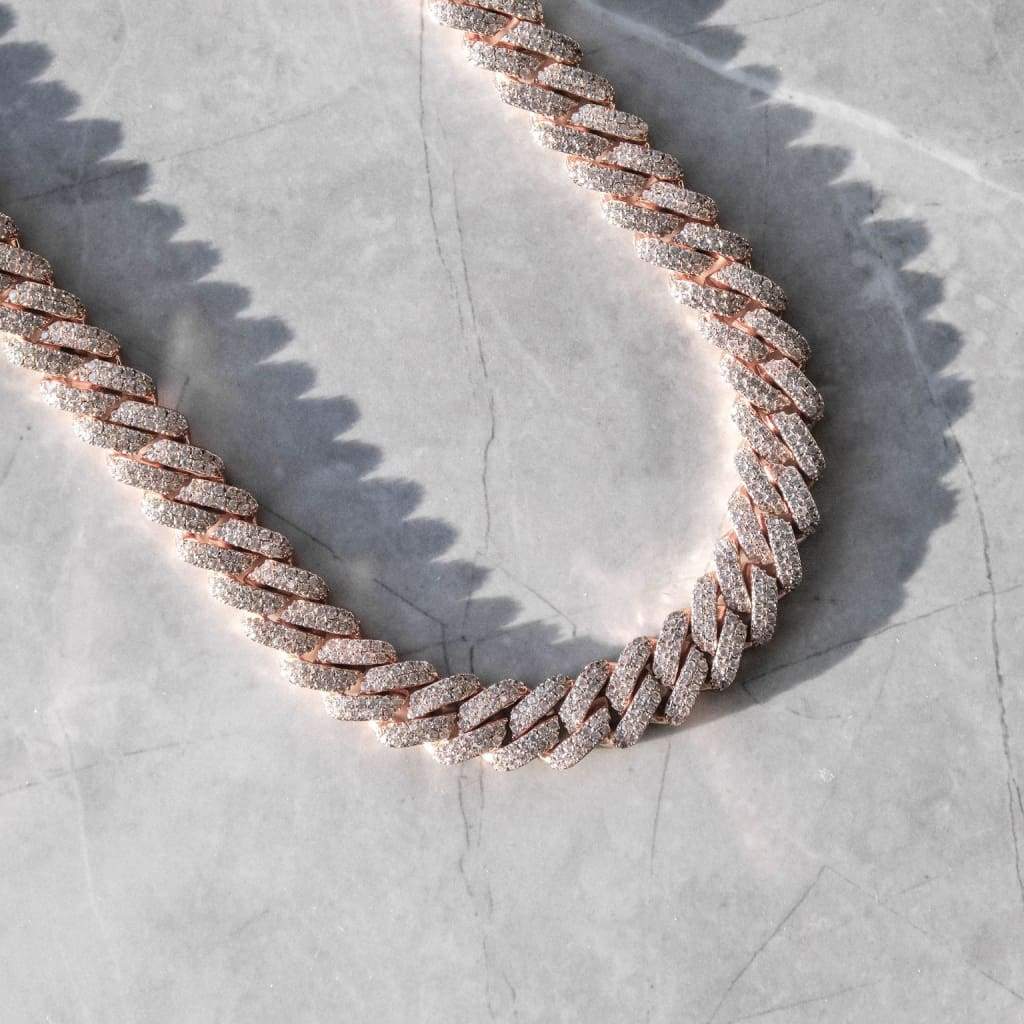 Miami Diamond Chain 12mm - Rose Gold