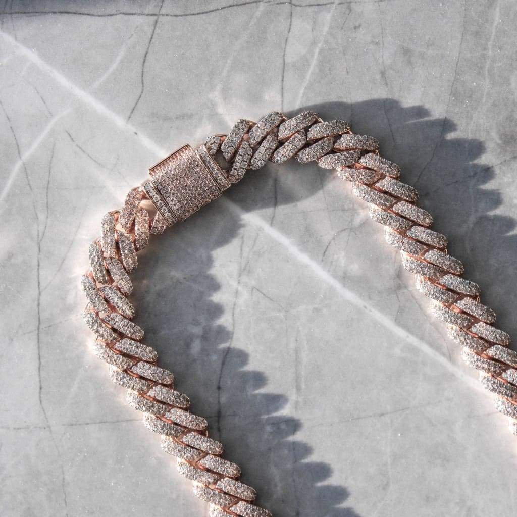 Miami Diamond Chain 12mm - Rose Gold