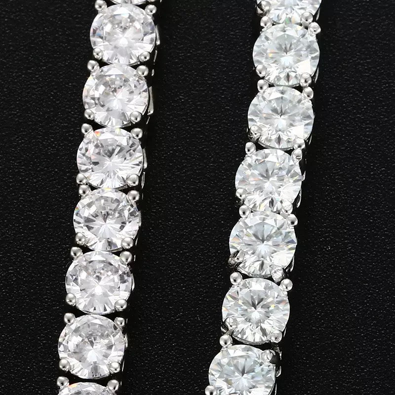 Moissanite Tennis Chain (5mm) Silver