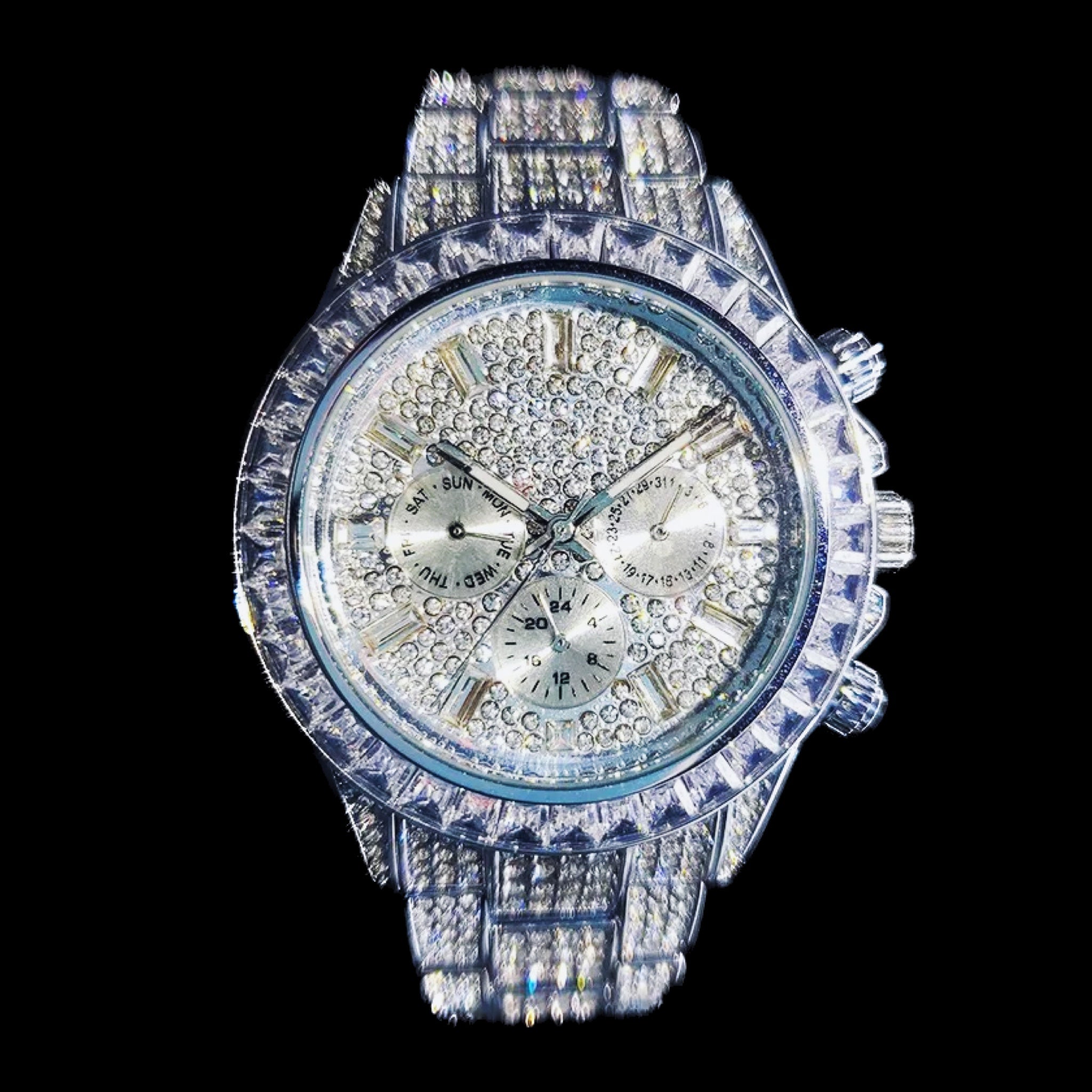 Diamant-Chronographenuhr – Silber