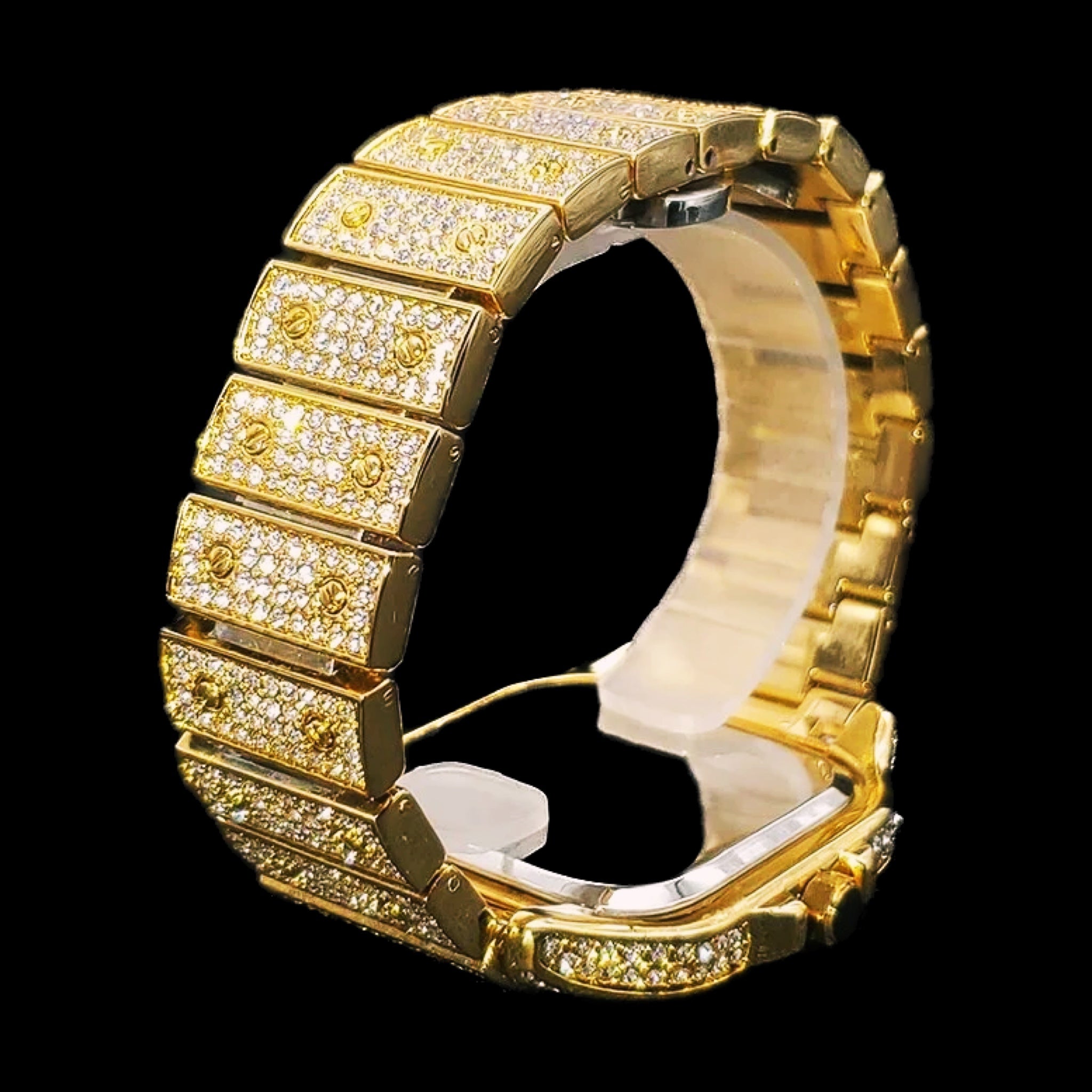 Reloj Monaco Diamantado - Oro & Azul