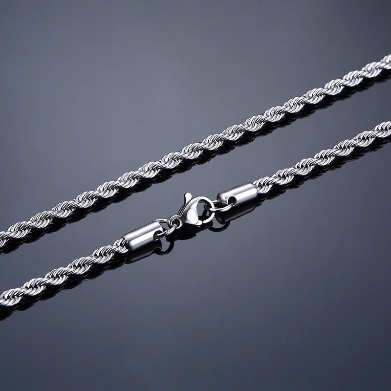 5mm Braided Chain - Silver